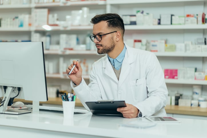 Pharmacist getting prescription in real-time